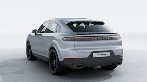 Exterior view of Cayenne Coupe showing the back and left side of the car