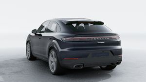 Exterior view of Cayenne Coupe showing the back and left side of the car