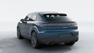 Exterior view of Cayenne Coupe showing the back and left side of the car