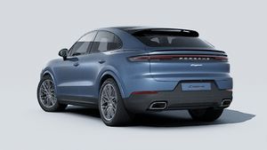 Exterior view of Cayenne Coupe showing the back and left side of the car