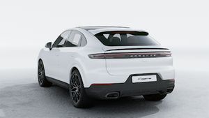 Exterior view of Cayenne Coupe showing the back and left side of the car