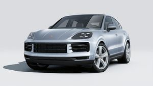 Exterior view of Cayenne Coupe showing the front and left side of the car