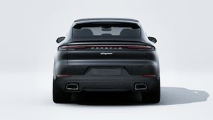 Exterior view of Cayenne E-Hybrid Coupe showing the rear of the car