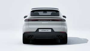 Exterior view of Cayenne S Coupe showing the rear of the car