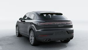 Exterior view of Cayenne S E-Hybrid Coupe showing the back and left side of the car