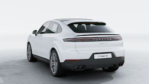 Exterior view of Cayenne S E-Hybrid Coupe showing the back and left side of the car