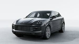 Exterior view of Cayenne S E-Hybrid Coupe showing the front and left side of the car