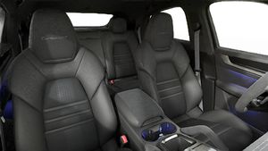 Interior view showing the front seats of Cayenne Turbo GT