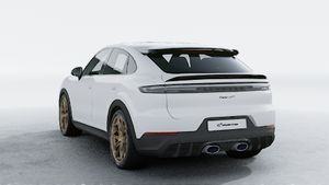 Exterior view of Cayenne Turbo GT showing the back and left side of the car