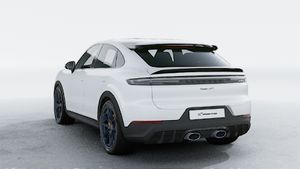 Exterior view of Cayenne Turbo GT showing the back and left side of the car