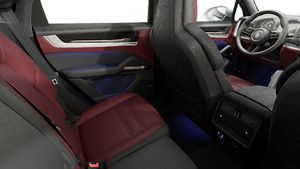 Interior view showing the back seats of Cayenne Turbo E-Hybrid Coupe