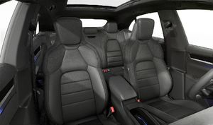 Interior view showing the front seats of Macan Electric