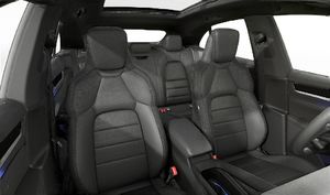 Interior view showing the front seats of Macan Electric