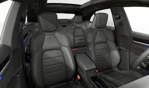 Interior view showing the front seats of Macan Electric