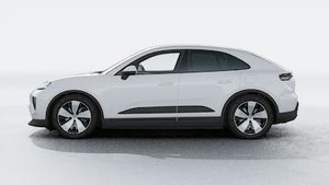 Exterior view of Macan Electric showing the left side of the car