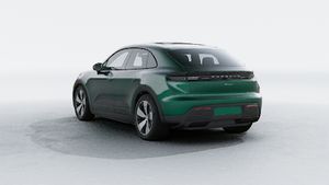 Exterior view of Macan Electric showing the back and left side of the car