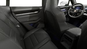 Interior view showing the back seats of Macan 4 Electric