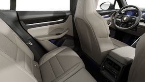 Interior view showing the back seats of Macan 4 Electric