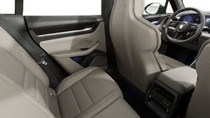 Interior view showing the back seats of Macan 4 Electric
