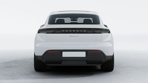 Exterior view of Macan 4 Electric showing the rear of the car