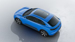 Exterior view of Macan 4 Electric seen from above