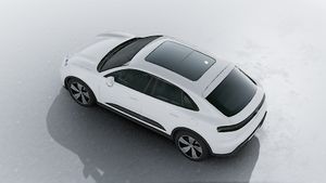 Exterior view of Macan 4 Electric seen from above