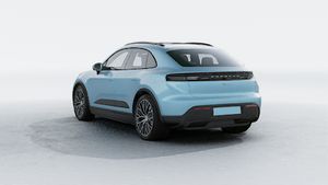 Exterior view of Macan 4 Electric showing the back and left side of the car