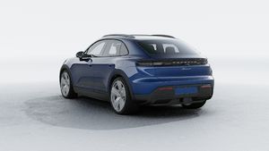 Exterior view of Macan 4 Electric showing the back and left side of the car