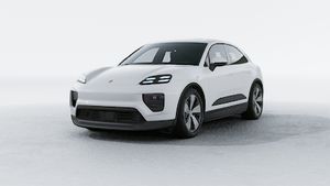 Exterior view of Macan 4 Electric showing the front and left side of the car