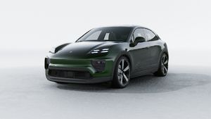 Exterior view of Macan 4 Electric showing the front and left side of the car