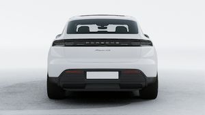Exterior view of Macan 4S Electric showing the rear of the car