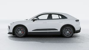Exterior view of Macan 4S Electric showing the left side of the car