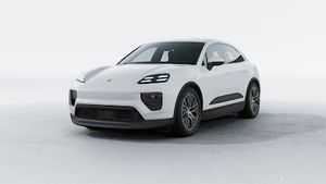 Exterior view of Macan 4S Electric showing the front and left side of the car