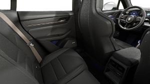 Interior view showing the back seats of Macan Turbo Electric