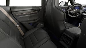 Interior view showing the back seats of Macan Turbo Electric