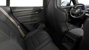Interior view showing the back seats of Macan Turbo Electric