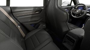Interior view showing the back seats of Macan Turbo Electric