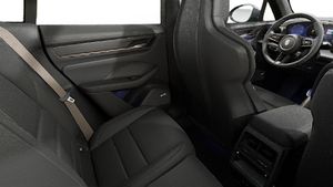 Interior view showing the back seats of Macan Turbo Electric