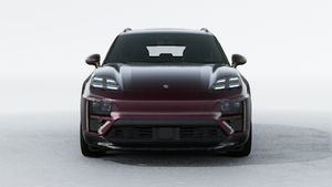 Exterior view of Macan Turbo Electric showing the front of the car