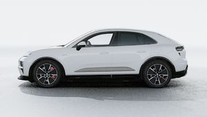 Exterior view of Macan Turbo Electric showing the left side of the car