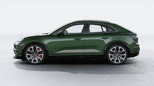 Exterior view of Macan Turbo Electric showing the left side of the car