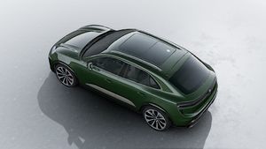 Exterior view of Macan Turbo Electric seen from above