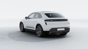 Exterior view of Macan Turbo Electric showing the back and left side of the car
