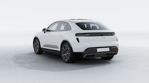Exterior view of Macan Turbo Electric showing the back and left side of the car