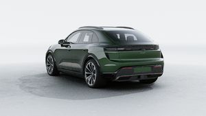 Exterior view of Macan Turbo Electric showing the back and left side of the car