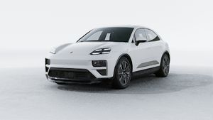 Exterior view of Macan Turbo Electric showing the front and left side of the car