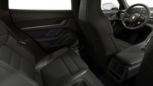 Interior view showing the back seats of Taycan