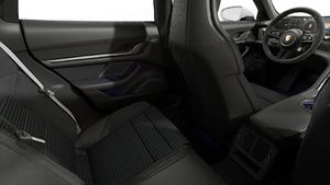 Interior view showing the back seats of Taycan