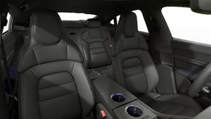 Interior view showing the front seats of Taycan
