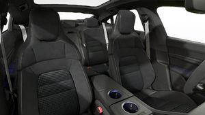 Interior view showing the front seats of Taycan